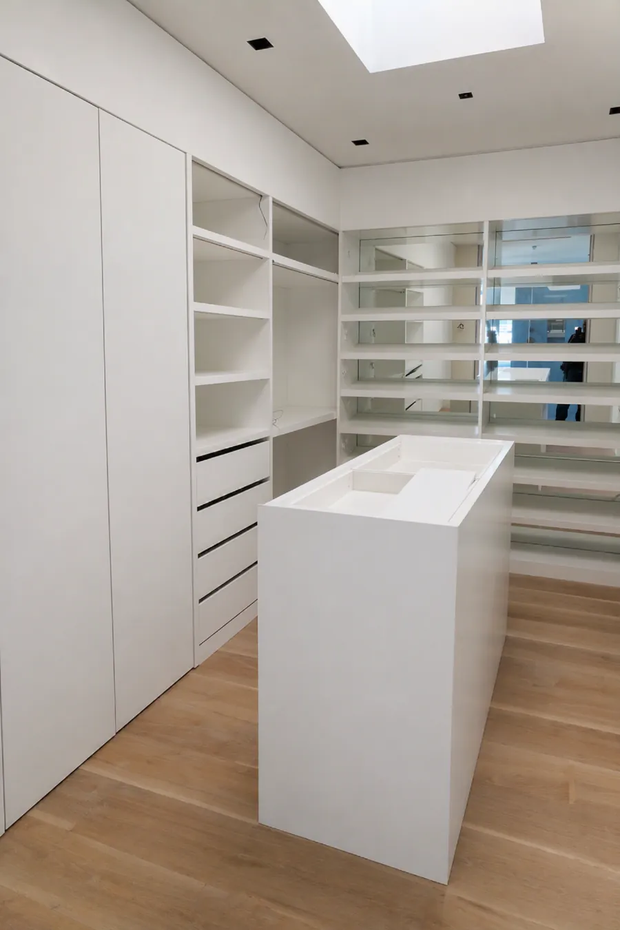 Custom walk-in closet in a Bel Air residence