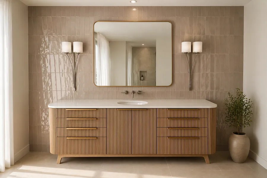 Fluted Oak Vanity, Los Angeles